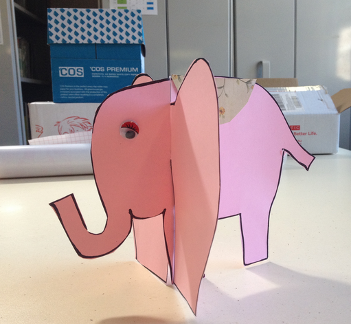 Cardboard art elephant