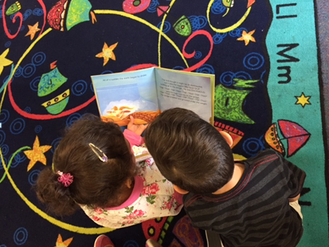 Kindy orientation kids reading to each other