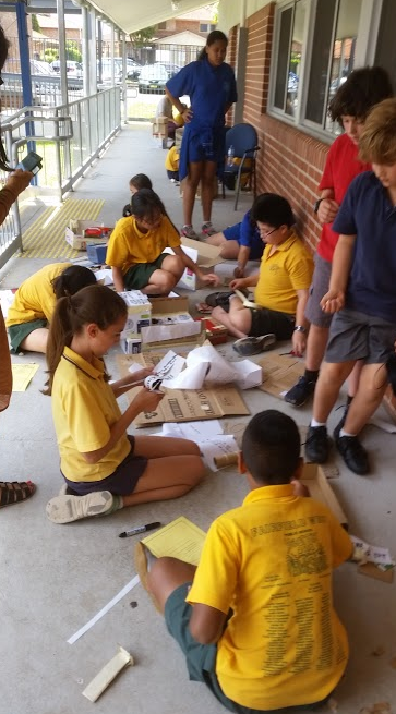 Different schools building using cardboard